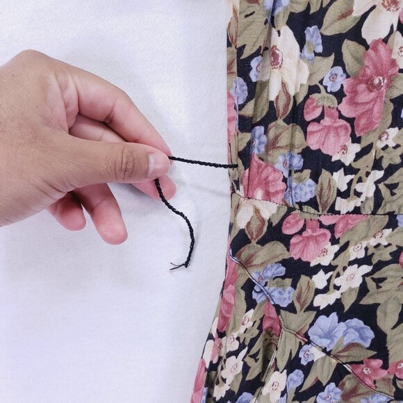 Vintage ED Michaels Melanie Drucker Floral Tea Midi A-line Cottagecore Dress - Picture 8 of 16